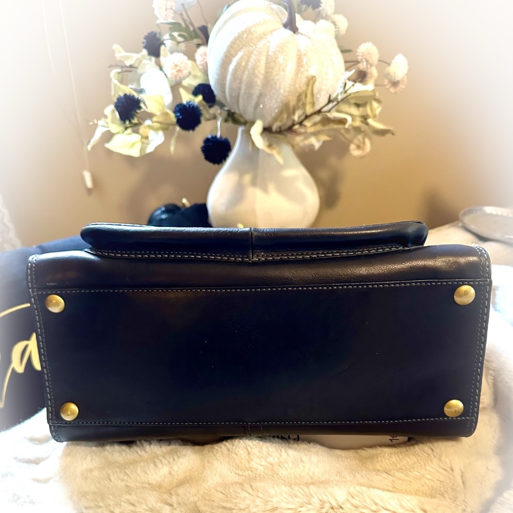 COACH Legacy BLEEKER Tattersall Black Leather Flap Satchel - Picture 13 of 16